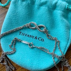 Tiffany & Co Silver Infinity Pendant Double Chain